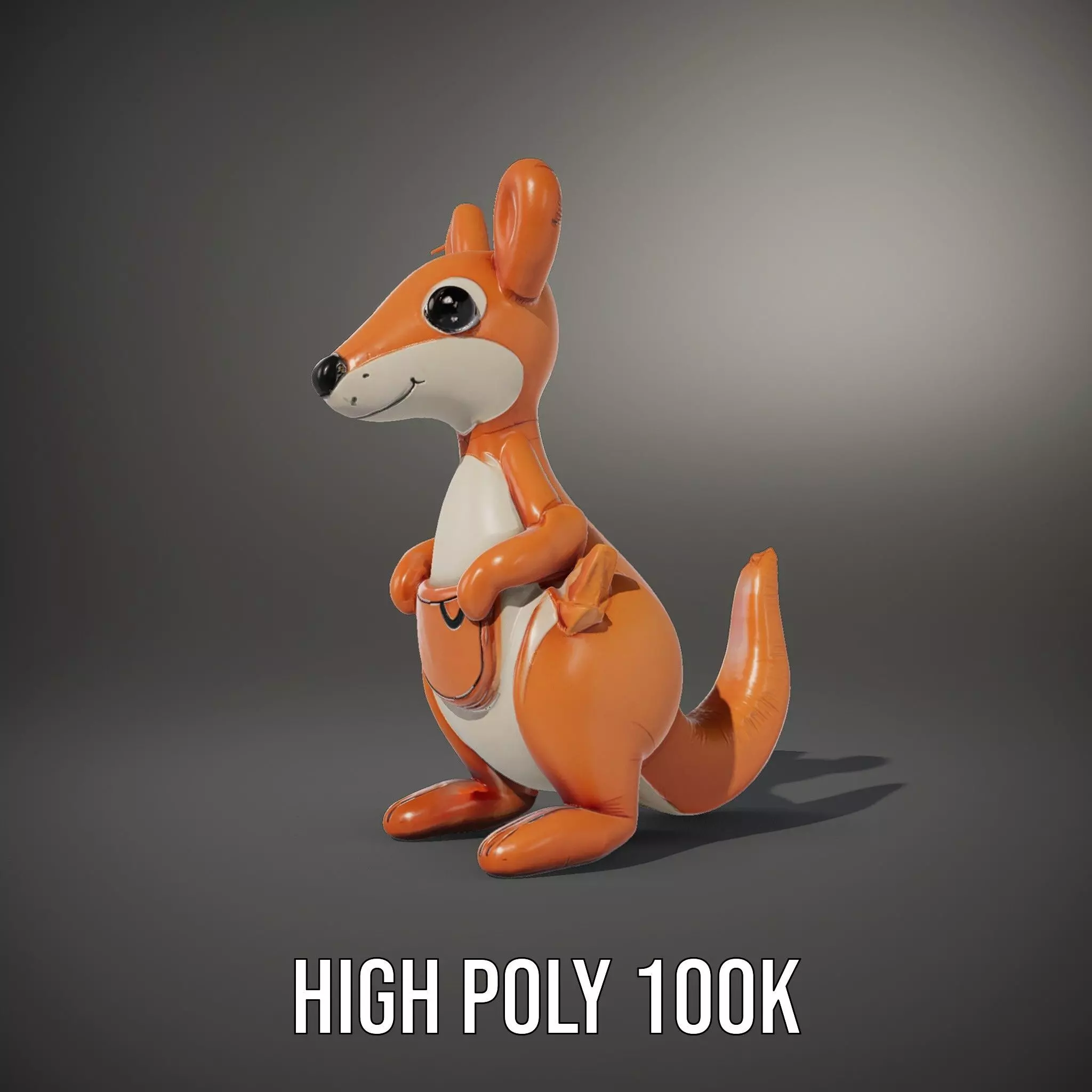 Playful Kangaroo Inflatable model pack Low-poly 3D model_11