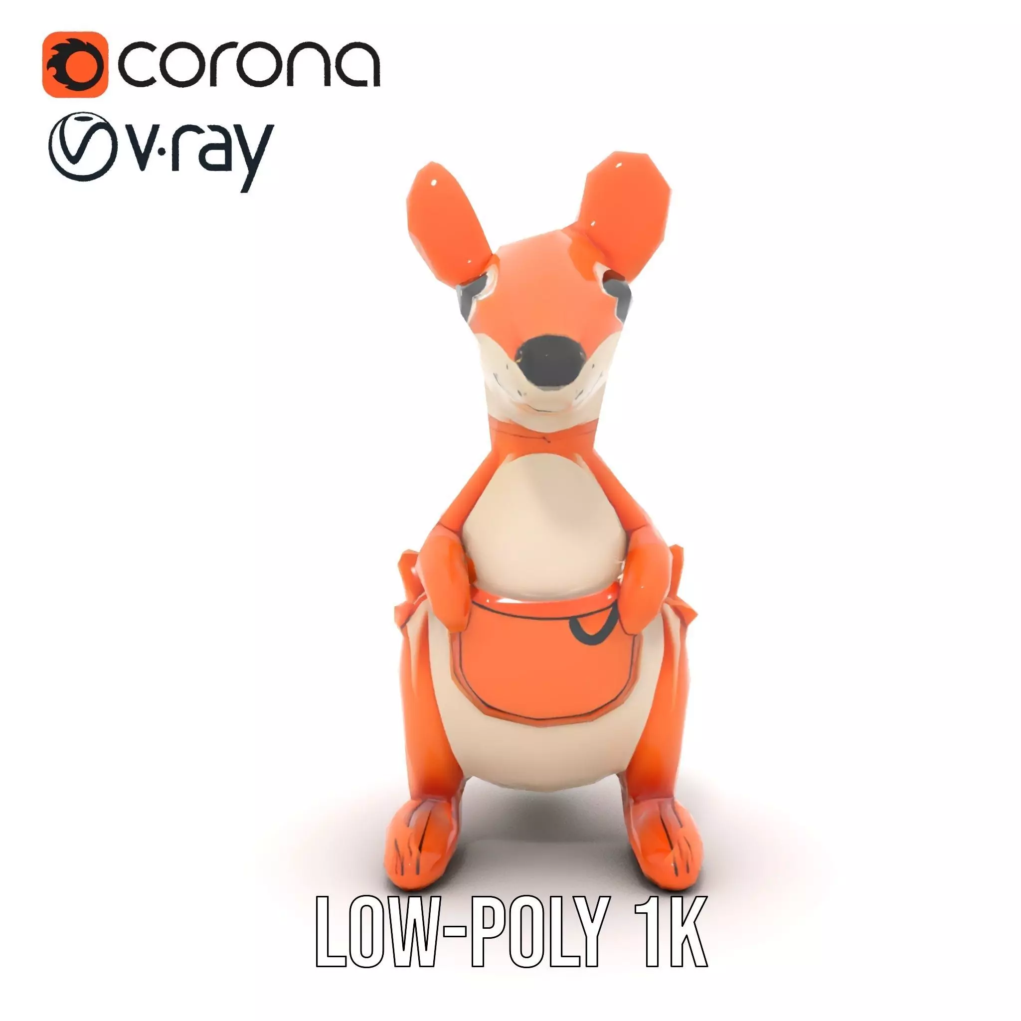 Playful Kangaroo Inflatable model pack Low-poly 3D model_20