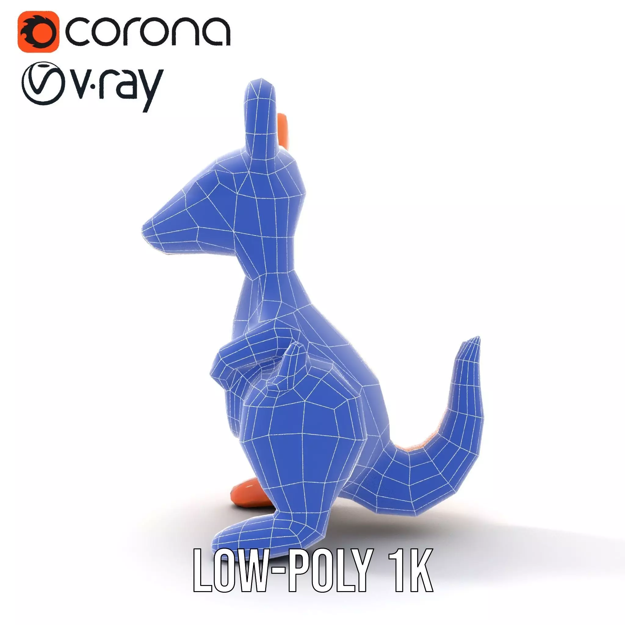 Playful Kangaroo Inflatable model pack Low-poly 3D model_29