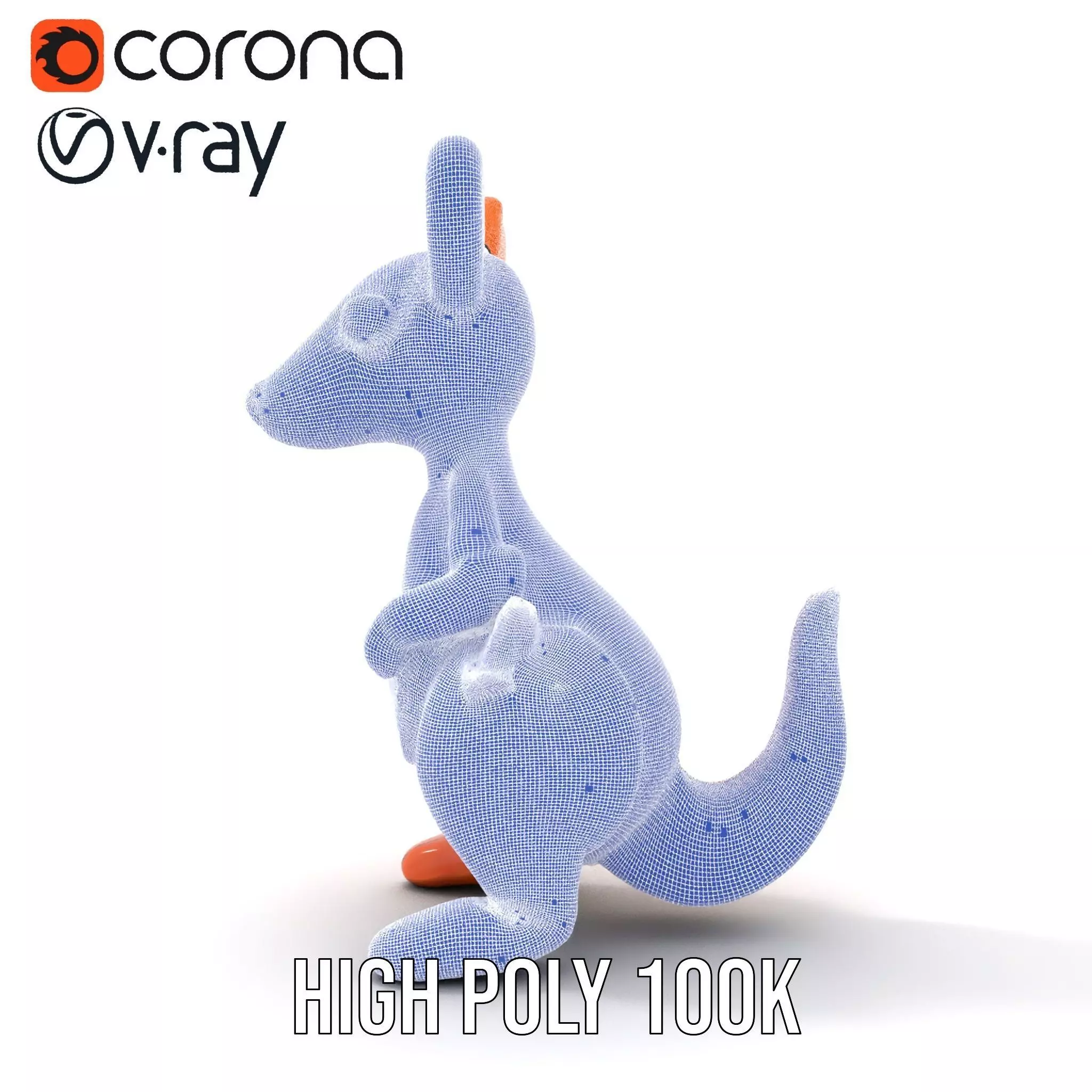 Playful Kangaroo Inflatable model pack Low-poly 3D model_34