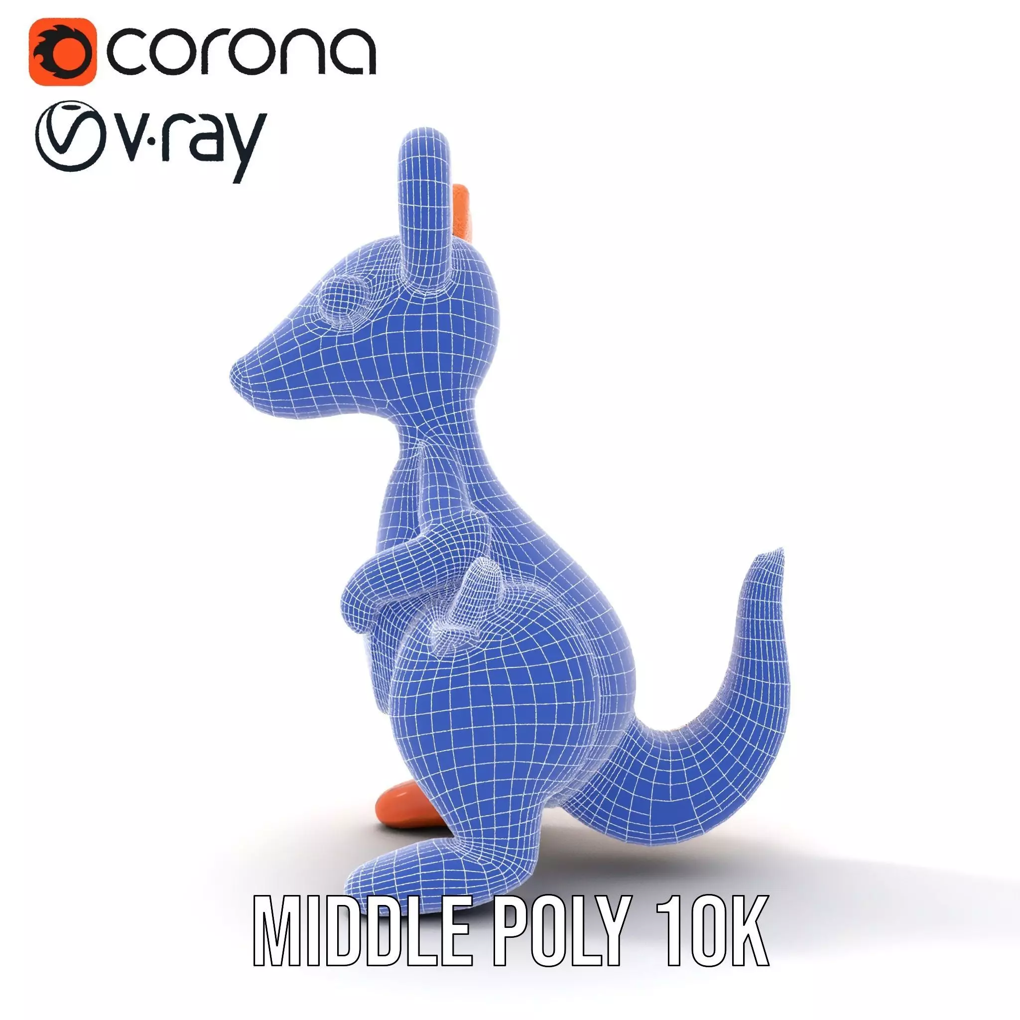 Playful Kangaroo Inflatable model pack Low-poly 3D model_31