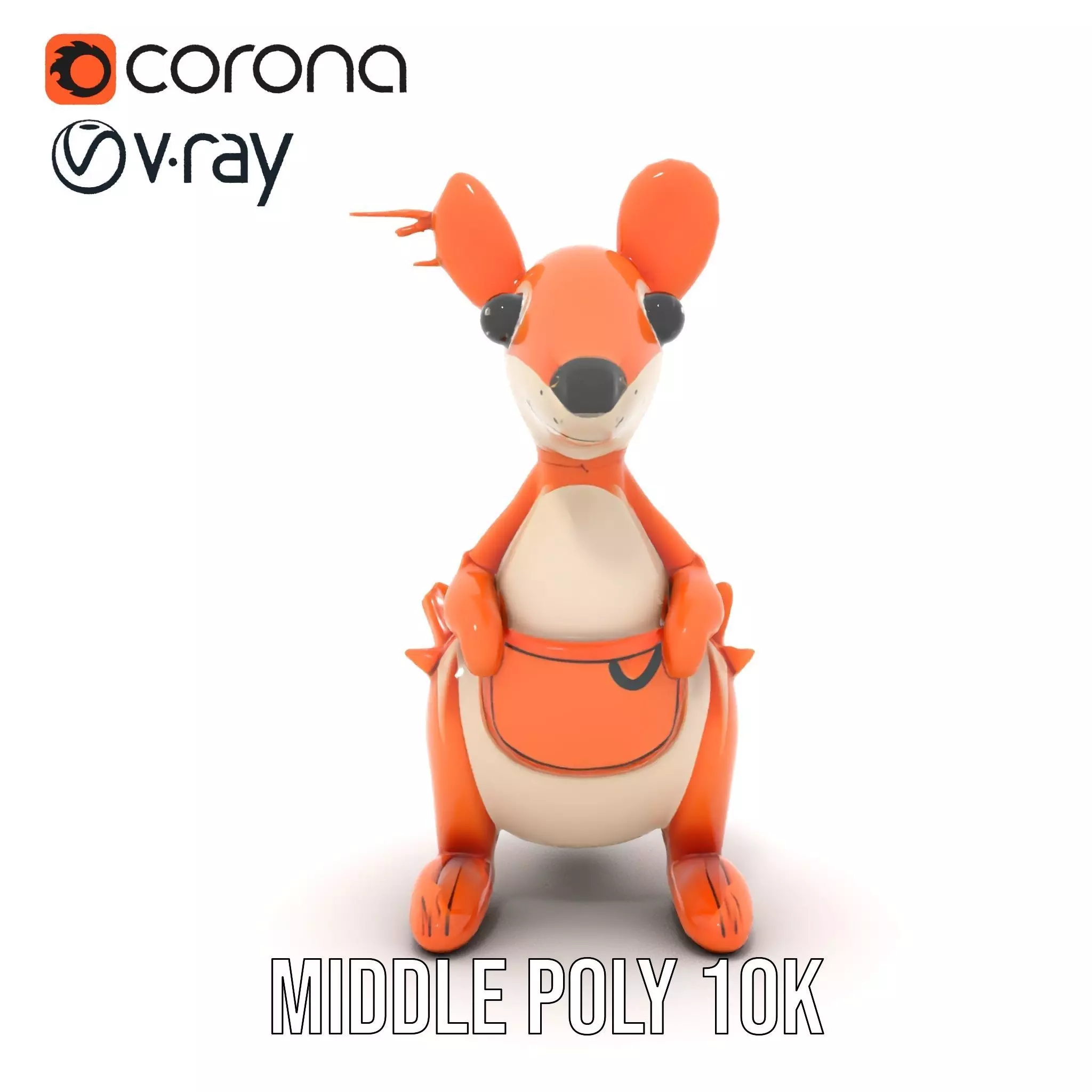 Playful Kangaroo Inflatable model pack Low-poly 3D model_12