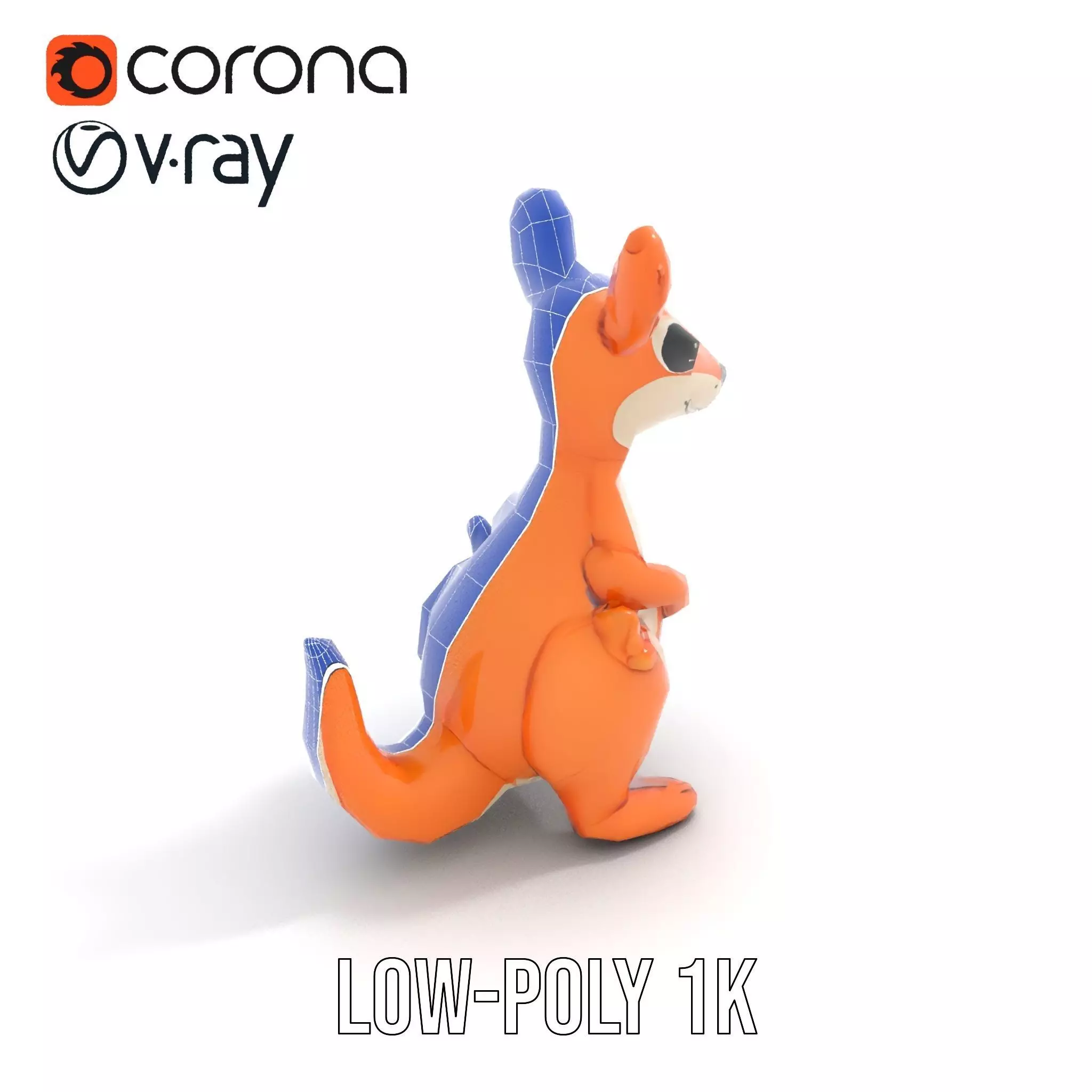 Playful Kangaroo Inflatable model pack Low-poly 3D model_23