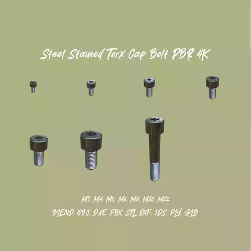 Collection of Steel Stained Torx Cap Bolts