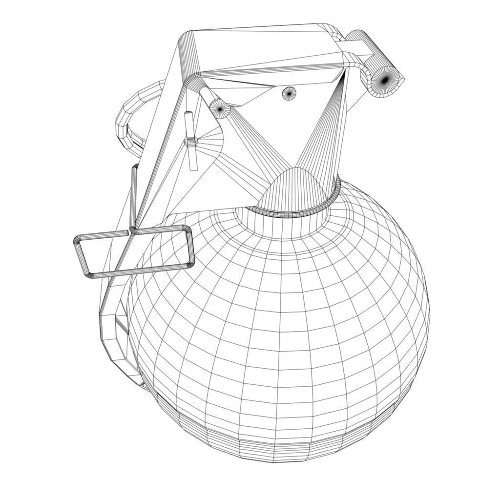 Army M-67 frag grenade  Low-poly 3D model_5