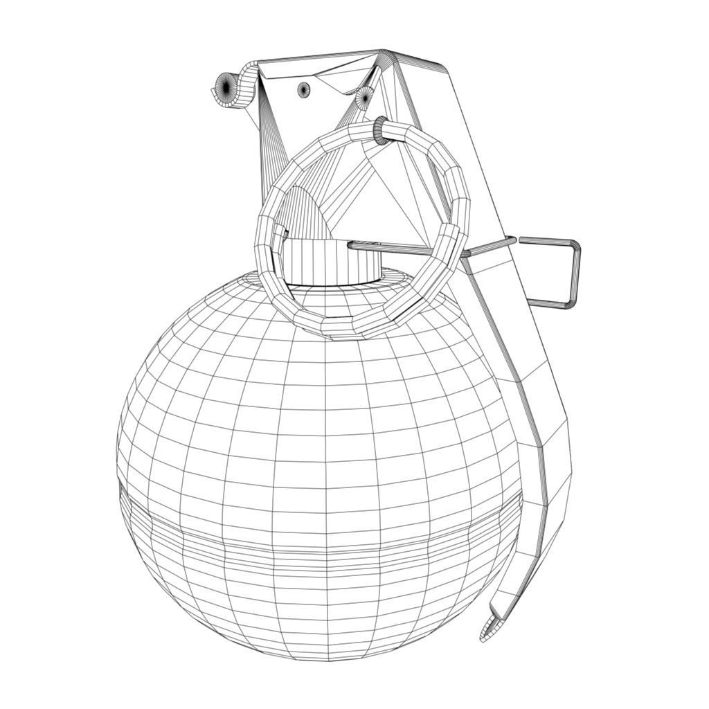 Army M-67 frag grenade  Low-poly 3D model_4