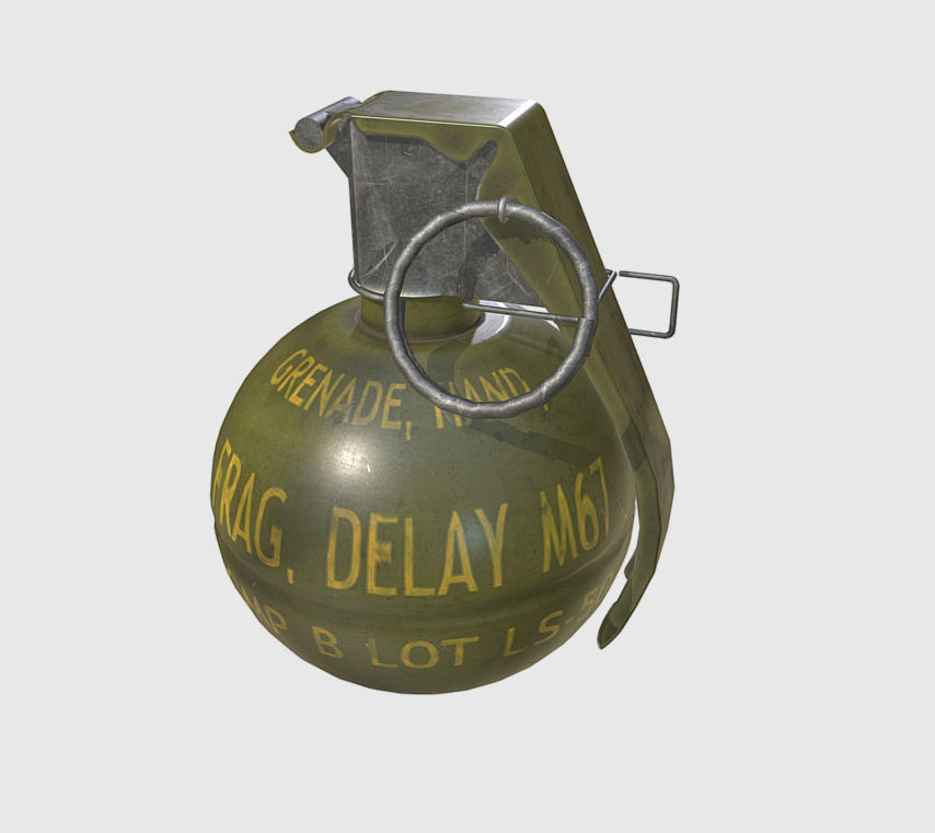 Army M-67 frag grenade  Low-poly 3D model_1