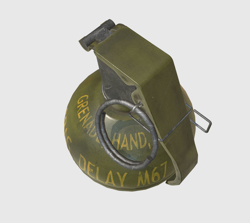 Army M-67 frag grenade  Low-poly 3D model_3