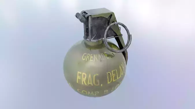 Army M-67 frag grenade  Low-poly 3D model