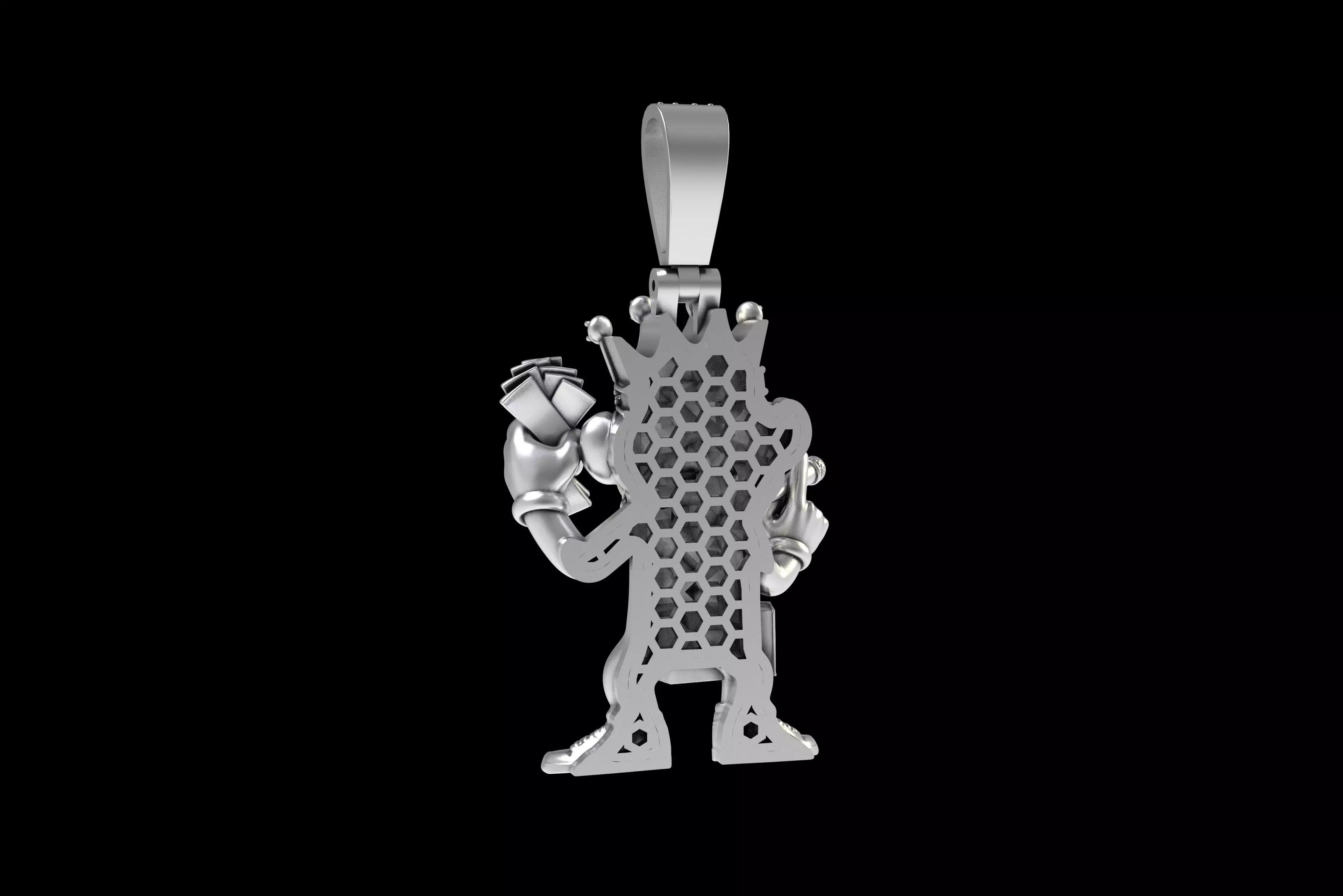 00032 Monkey with Radio Hip Hop Pendant 3D print model_19