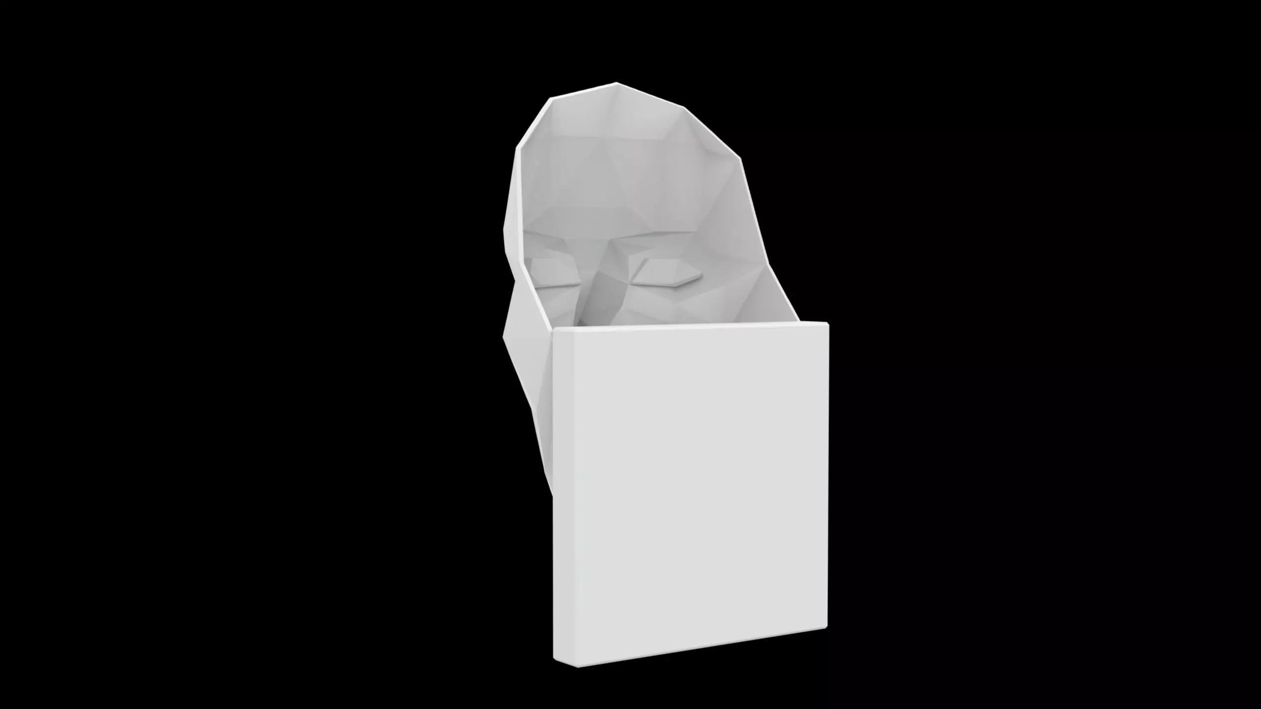 Faceted Human Face Sculpture in Origami Style 3D print model_3