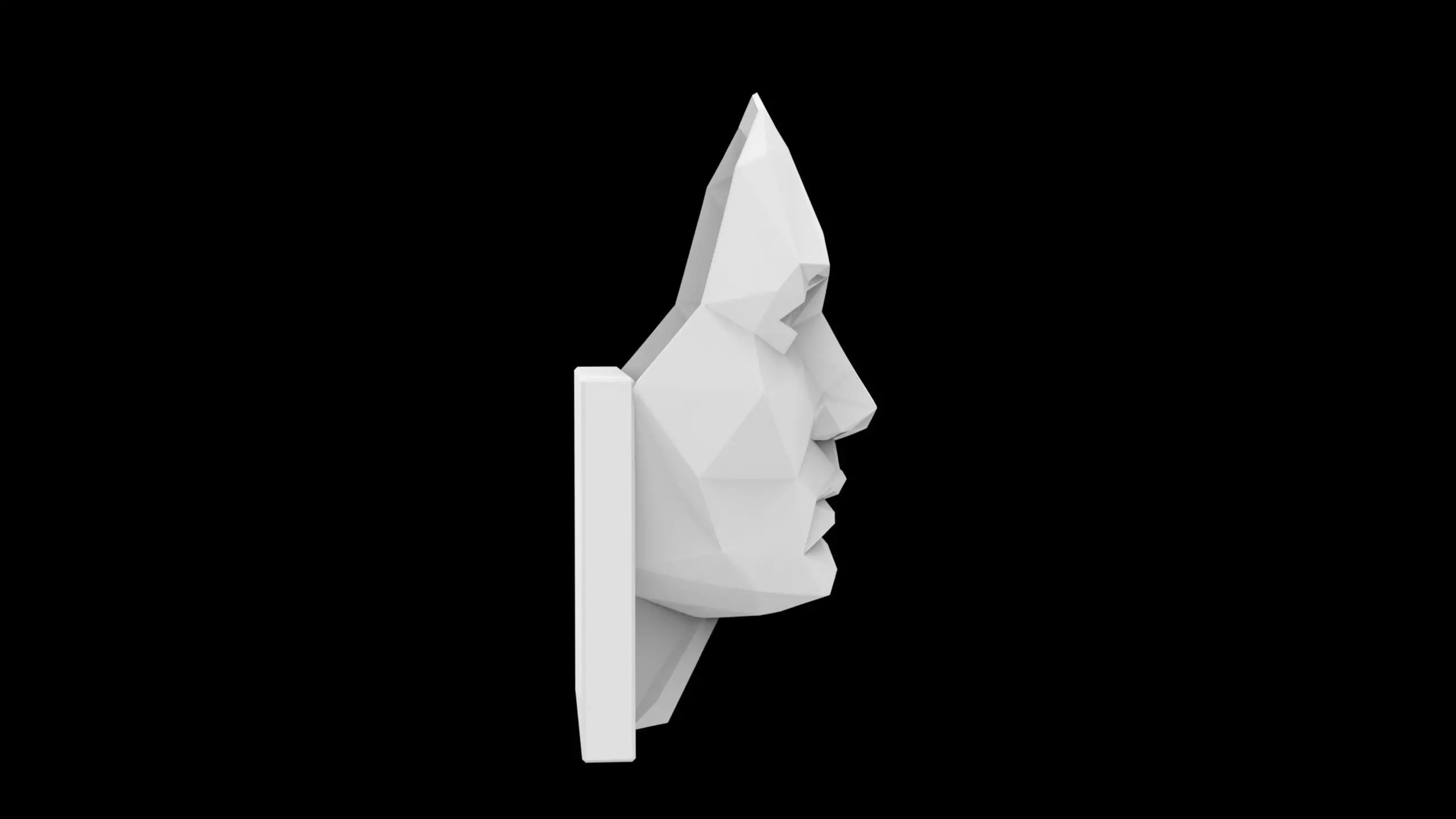 Faceted Human Face Sculpture in Origami Style 3D print model_5