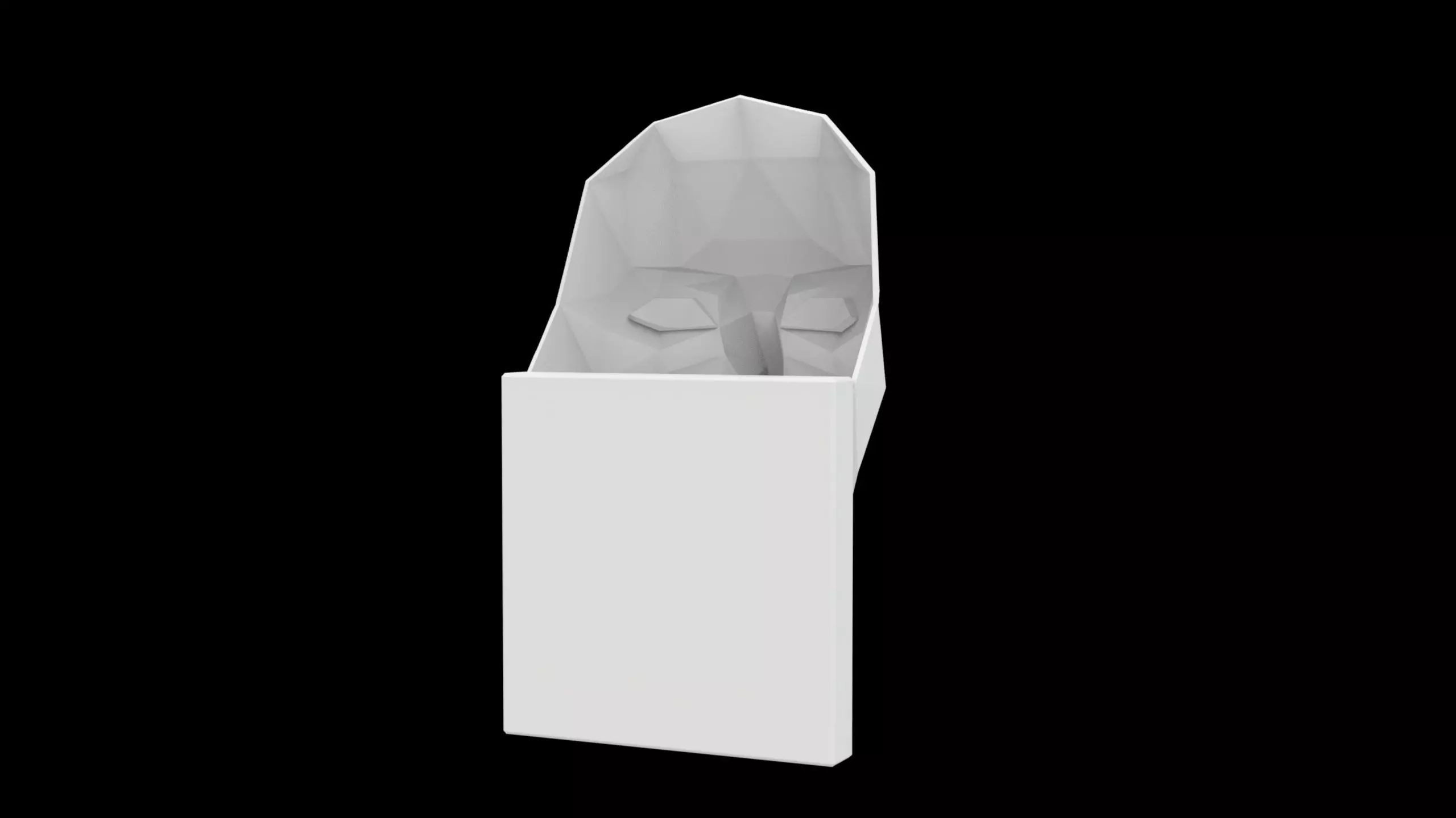Faceted Human Face Sculpture in Origami Style 3D print model_4