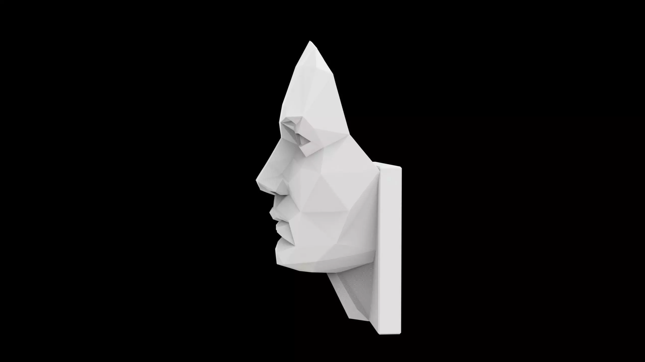 Faceted Human Face Sculpture in Origami Style 3D print model_2