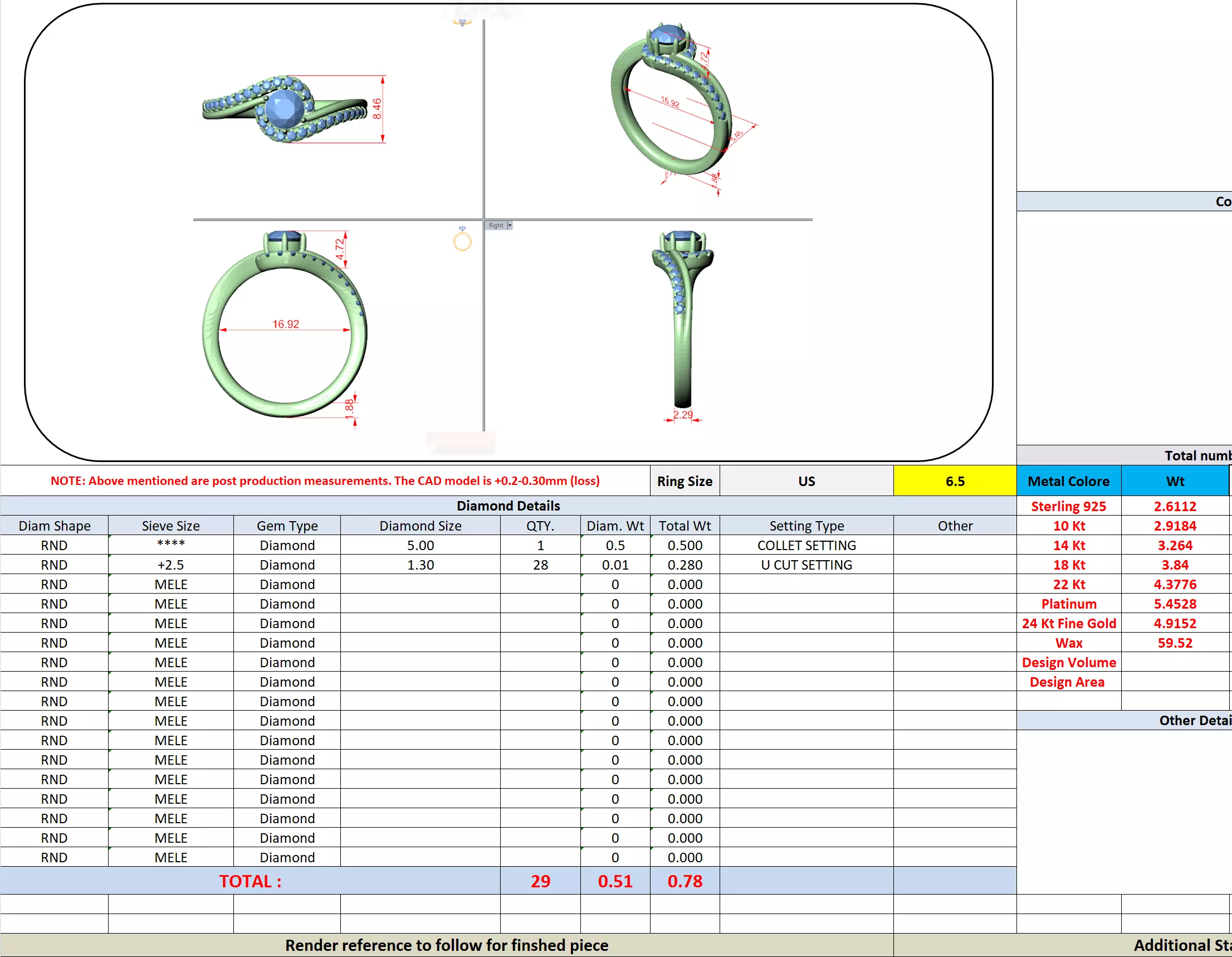  Round Diamond Swirl Engagement Wedding Ring 3DM STL Video 3D print model_13