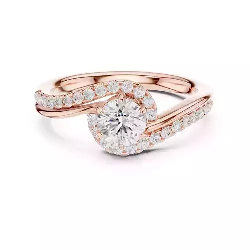  Round Diamond Swirl Engagement Wedding Ring 3DM STL Video 3D print model