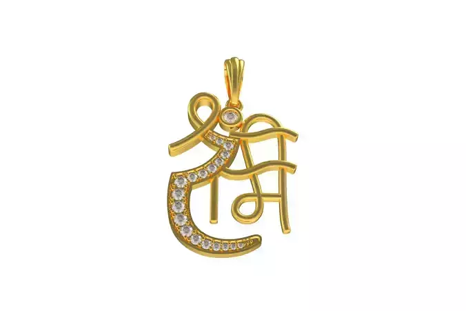 00034 Shree Ram Diamond Pendant