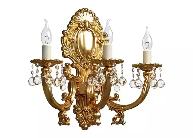 Golden sconce in classic style Decorative Crystal wall lamp
