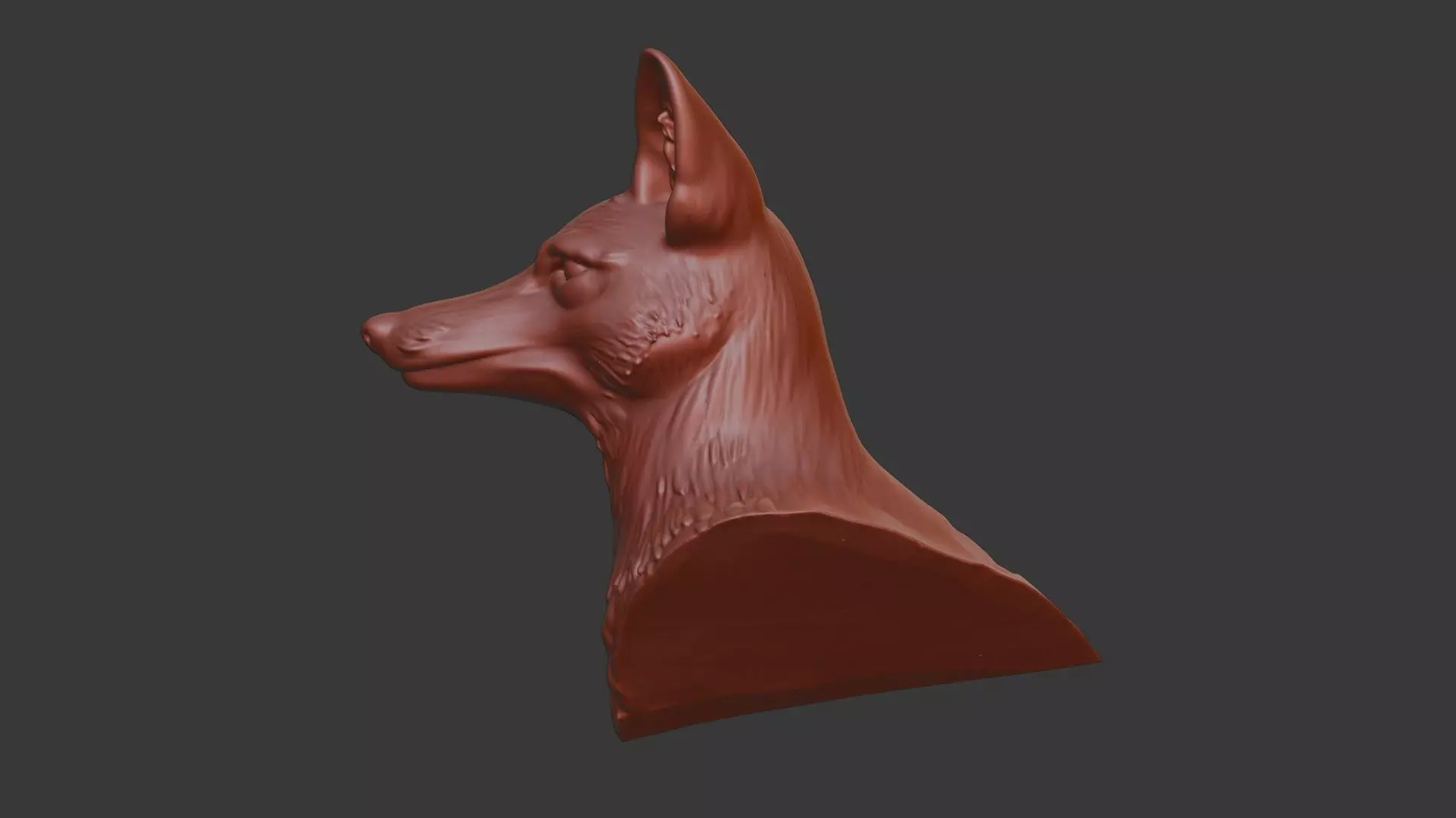 Coyote Bust 3D Model - STL Printable Wildlife Animal 3D print model_3