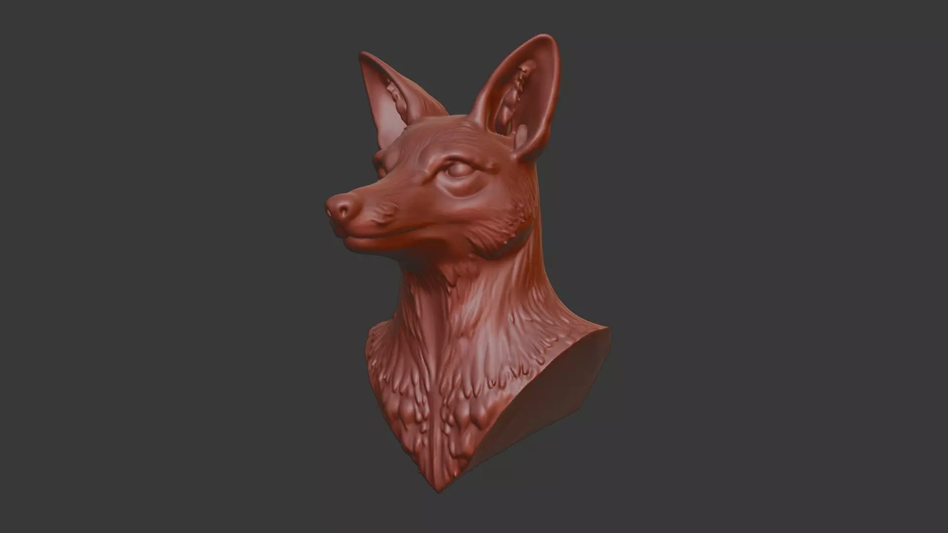 Coyote Bust 3D Model - STL Printable Wildlife Animal 3D print model_7