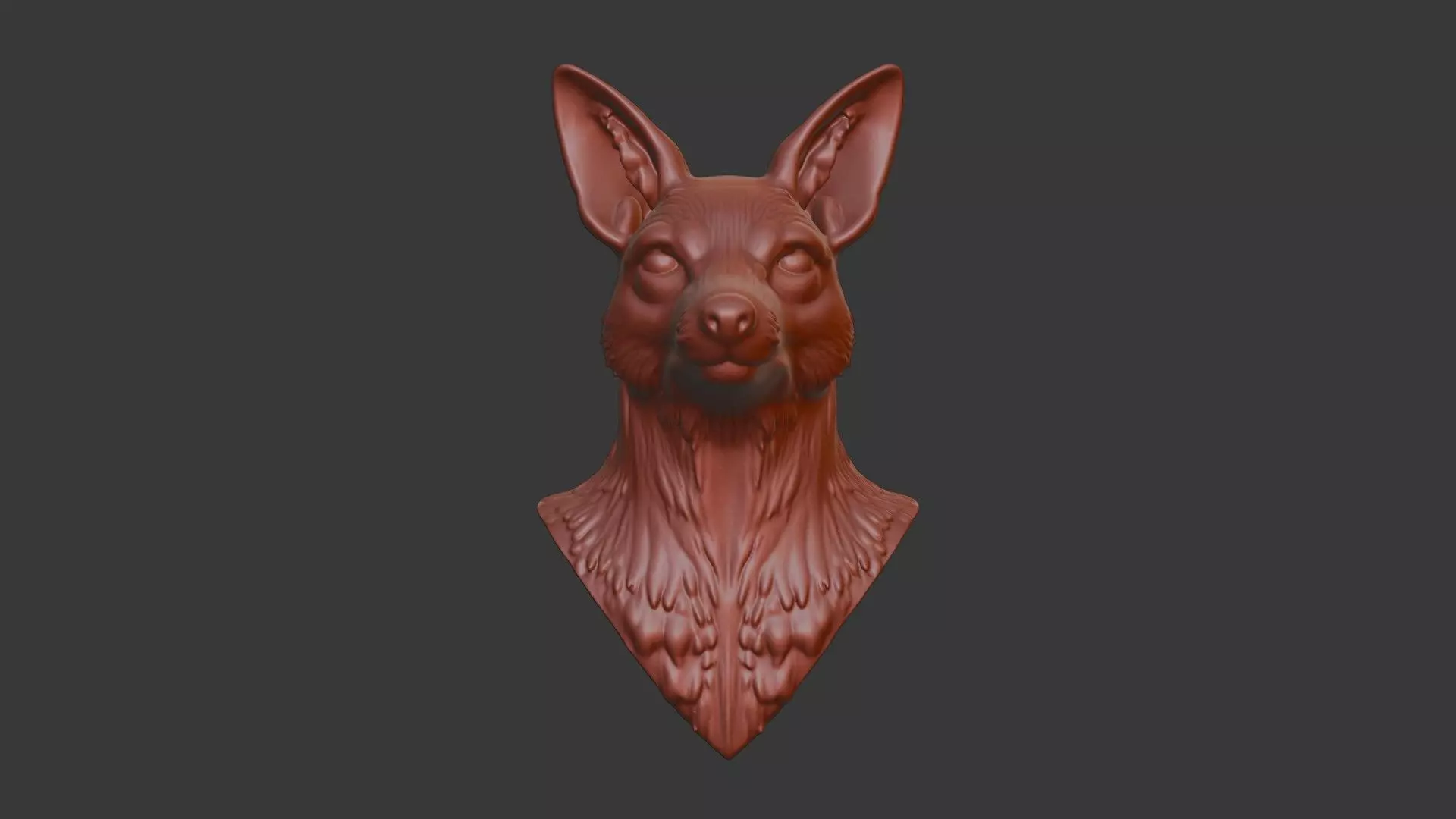 Coyote Bust 3D Model - STL Printable Wildlife Animal 3D print model_2
