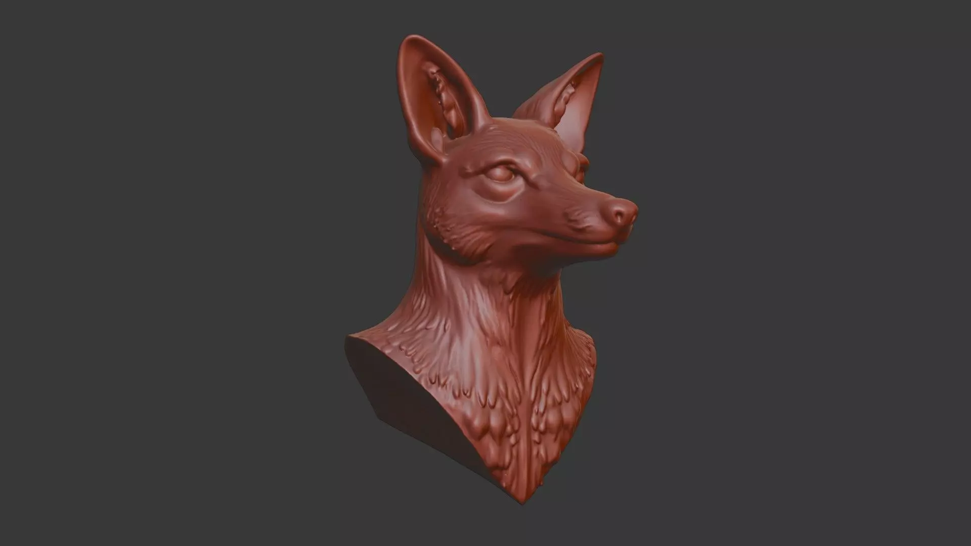 Coyote Bust 3D Model - STL Printable Wildlife Animal 3D print model_1