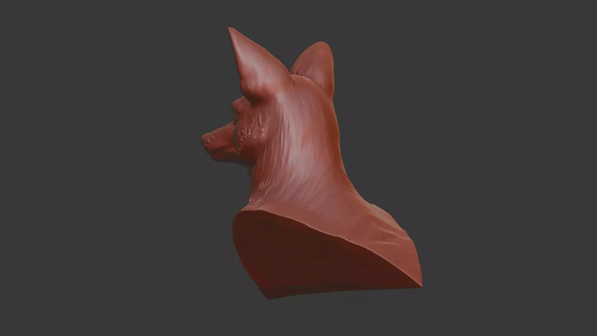 Coyote Bust 3D Model - STL Printable Wildlife Animal 3D print model_4