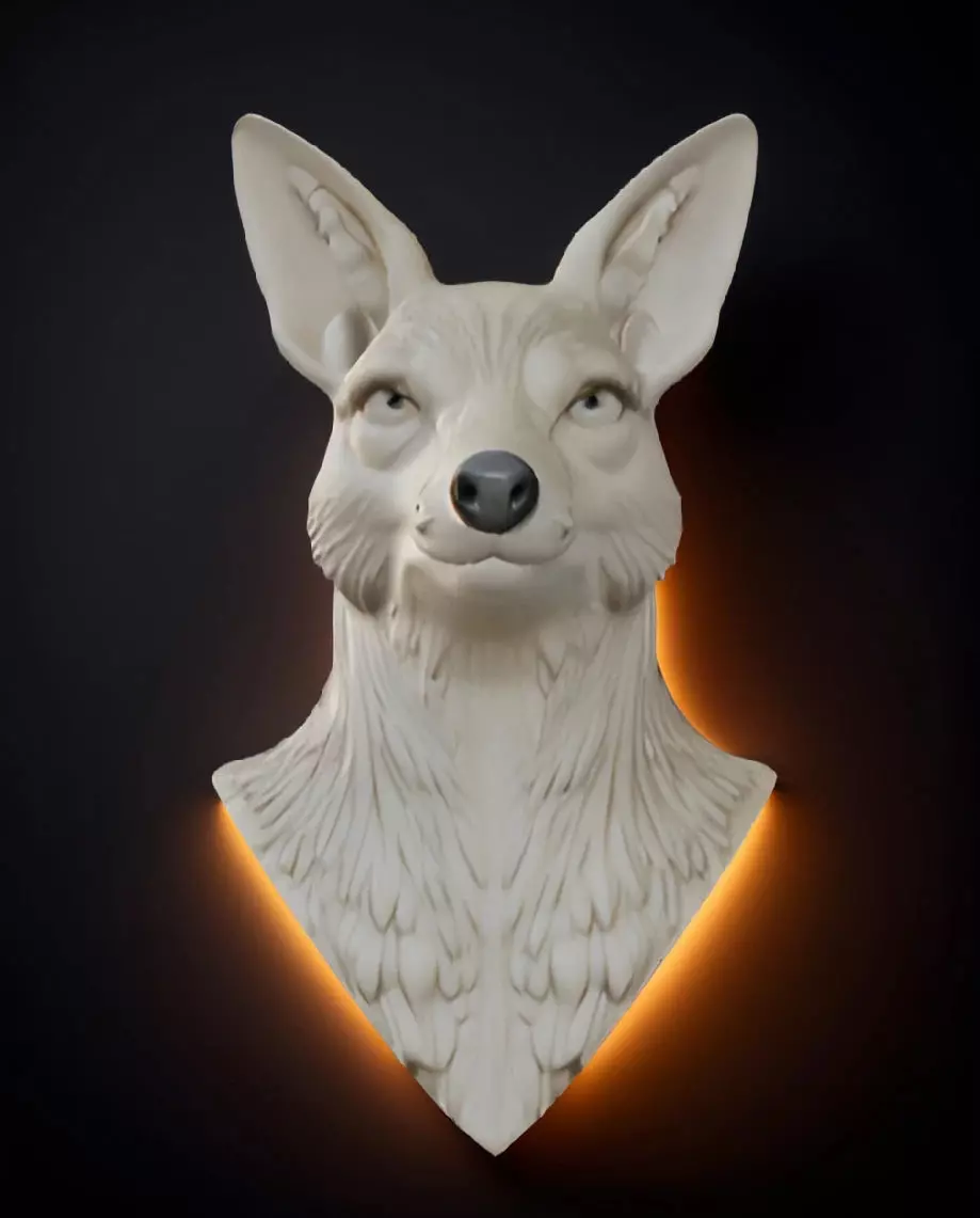 Coyote Bust 3D Model - STL Printable Wildlife Animal 3D print model_0