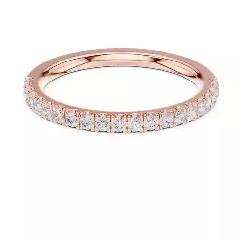 Round Cut Pave Diamond Half Eternity Wedding Band 3DM STL Video