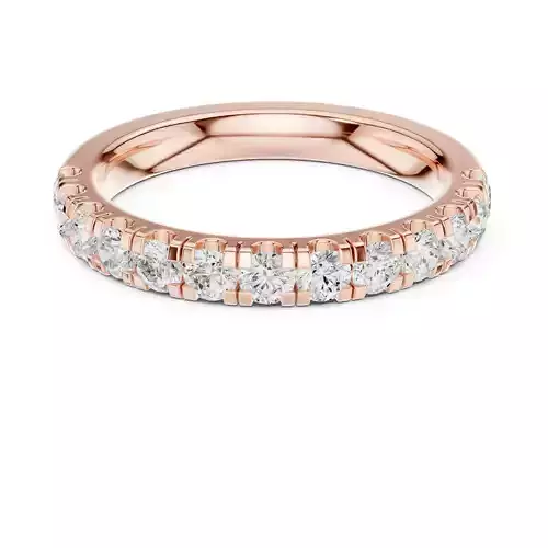 Round Cut Pave Diamond Stackable Wedding Band 3DM STL Video