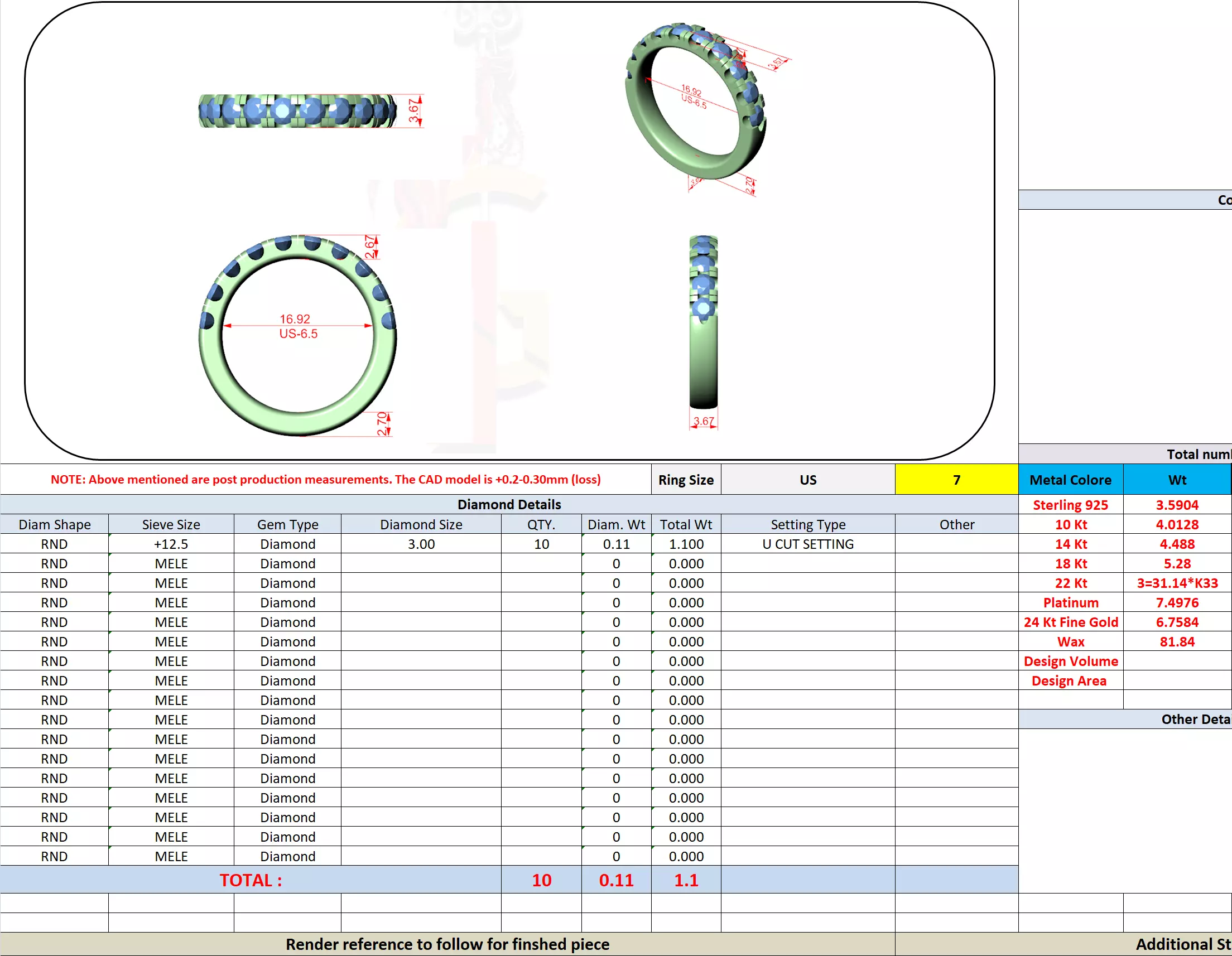 33 Round Cut Pave Diamond Stacking Wedding Band 3DM STL Video 3D print model_13