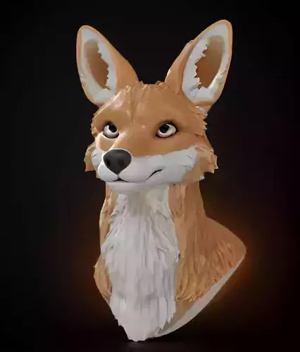 Coyote Bust 3D Model - STL Printable Wildlife Animal