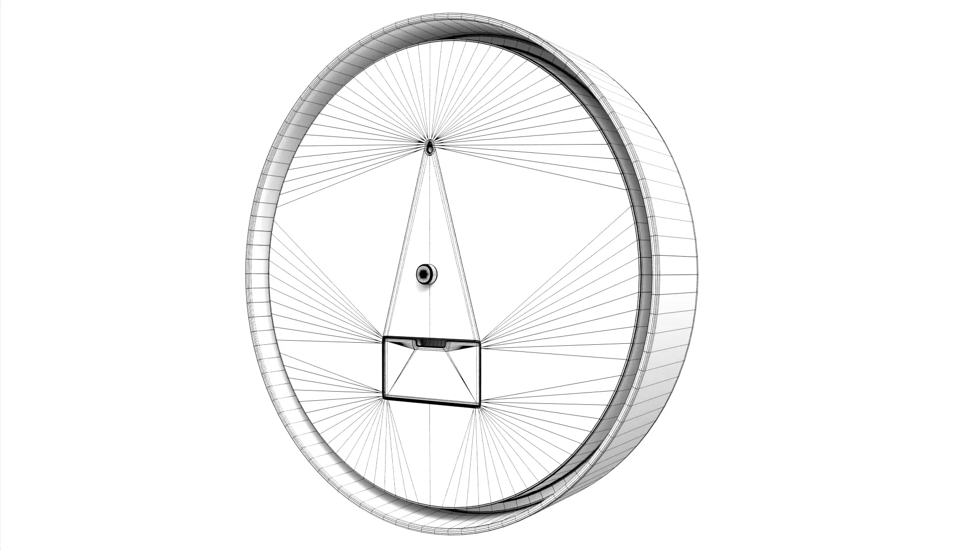 Analogue Wall Clock White Black Low-poly 3D model_9