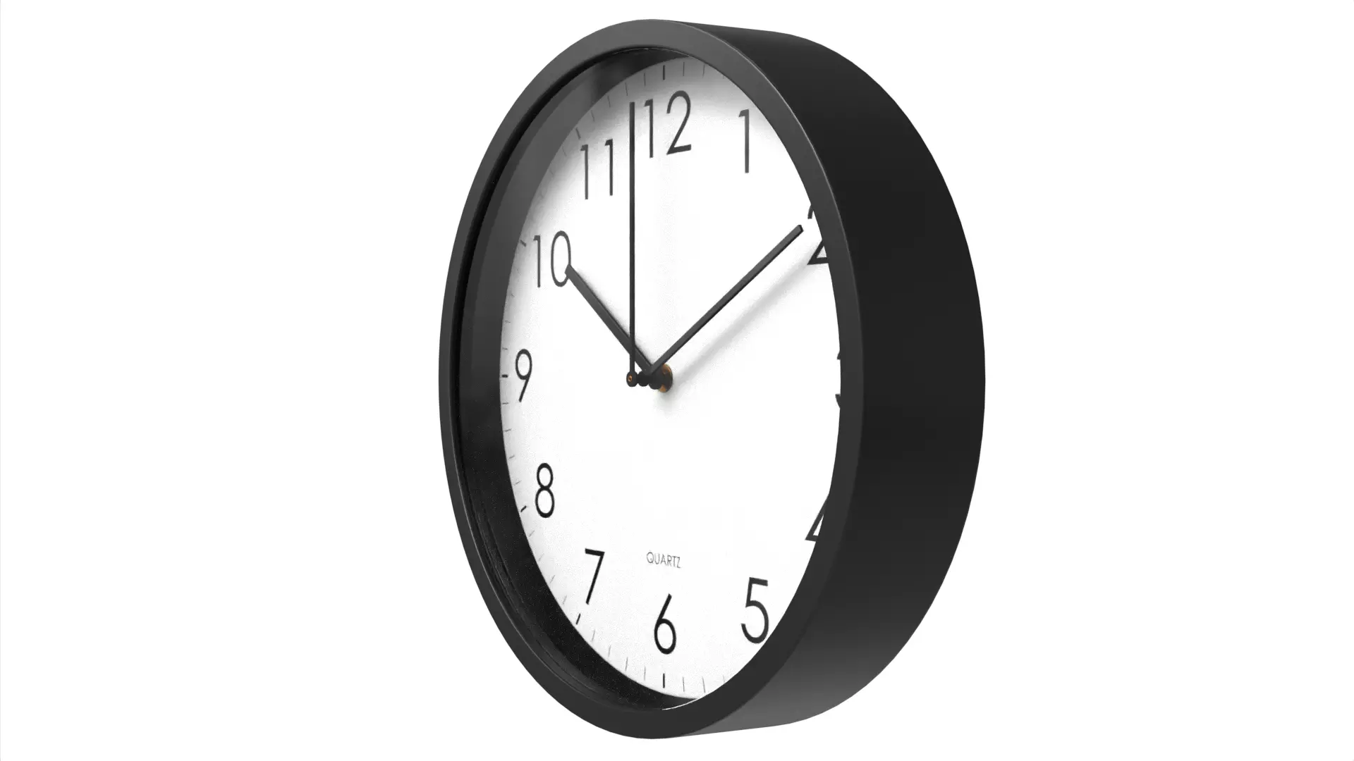 Analogue Wall Clock White Black Low-poly 3D model_5
