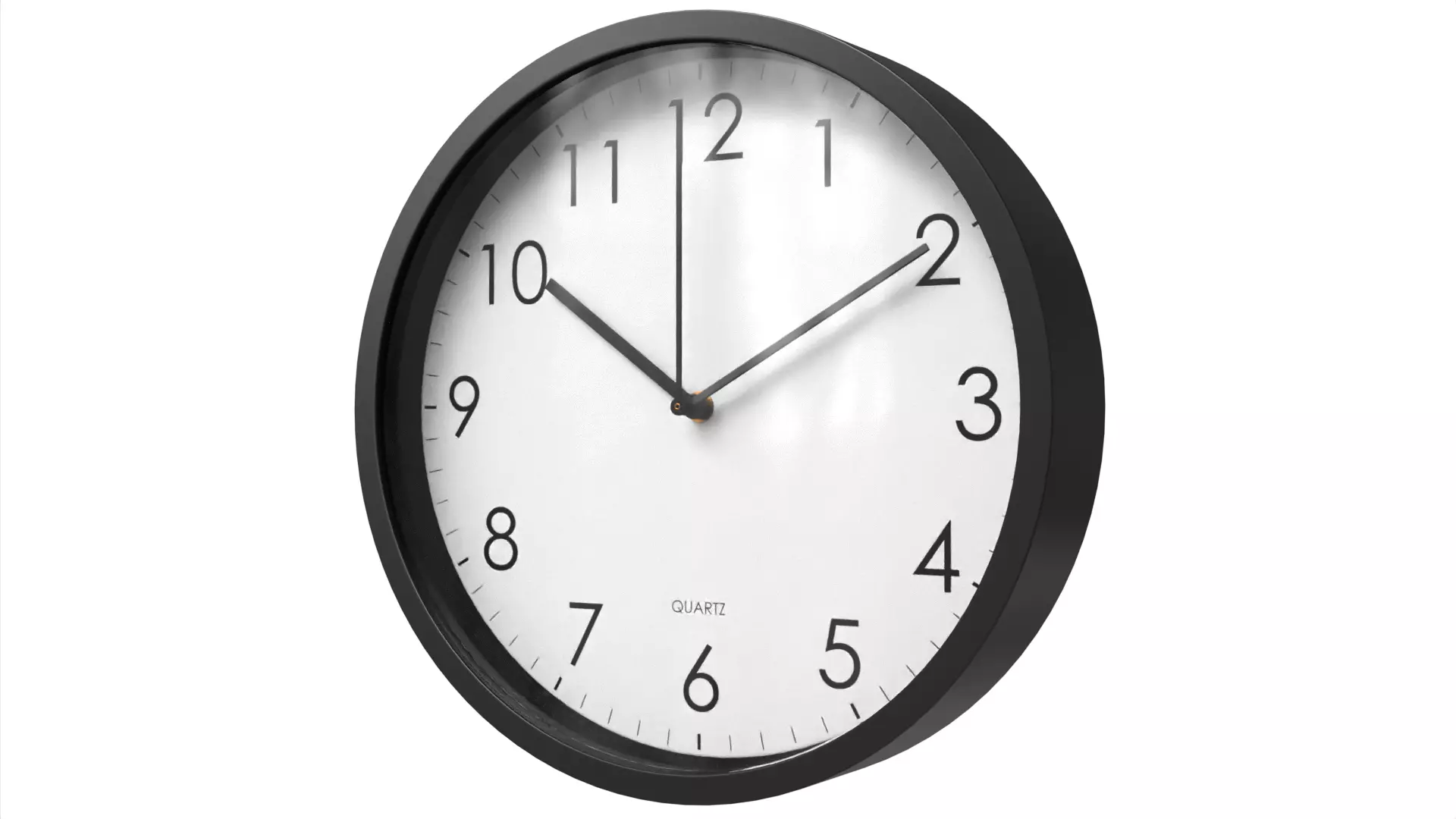 Analogue Wall Clock White Black Low-poly 3D model_0