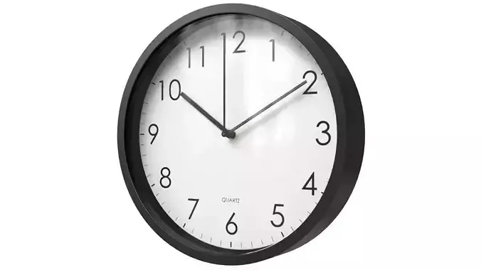 Analogue Wall Clock White Black
