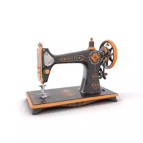 Vintage Sewing Machine model pack Low-poly 3D model