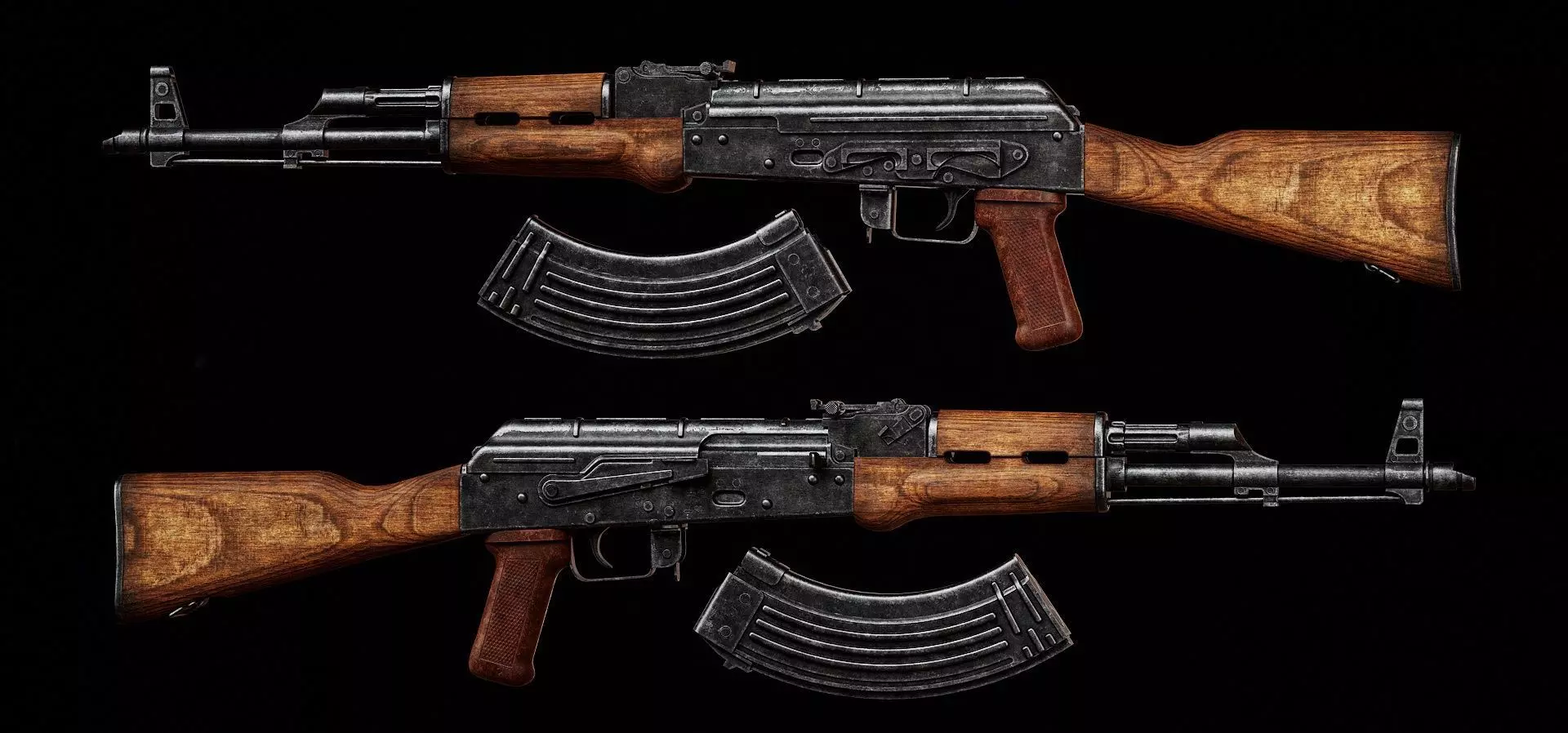 Ak-M game ready Low-poly 3D model