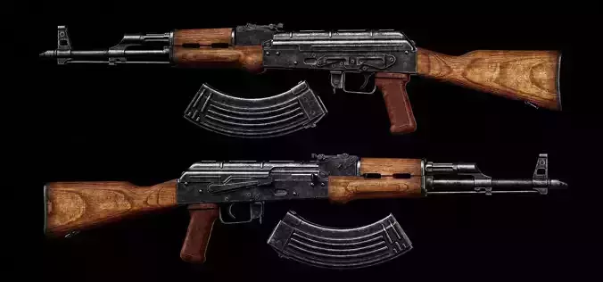 Ak-M game ready Low-poly 3D model
