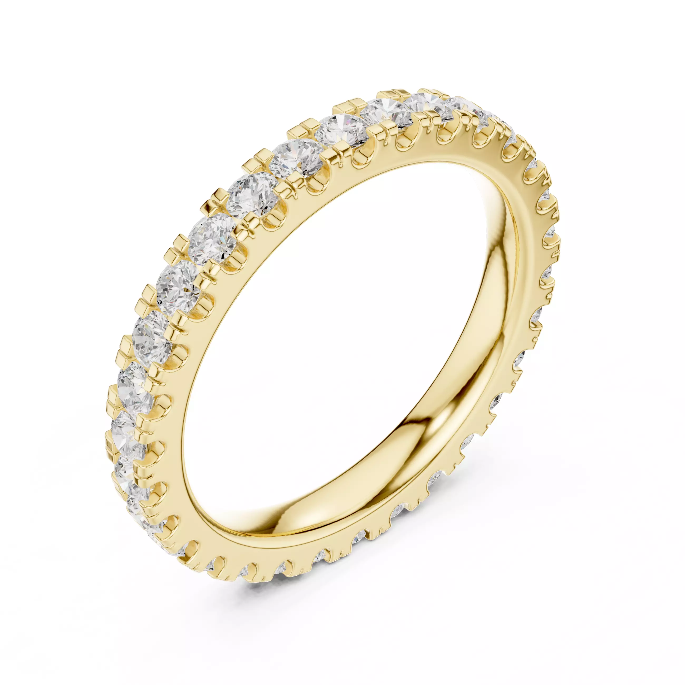 2mm Round Cut Diamond Stacking Wedding Band 3DM STL Video 3D print model_7