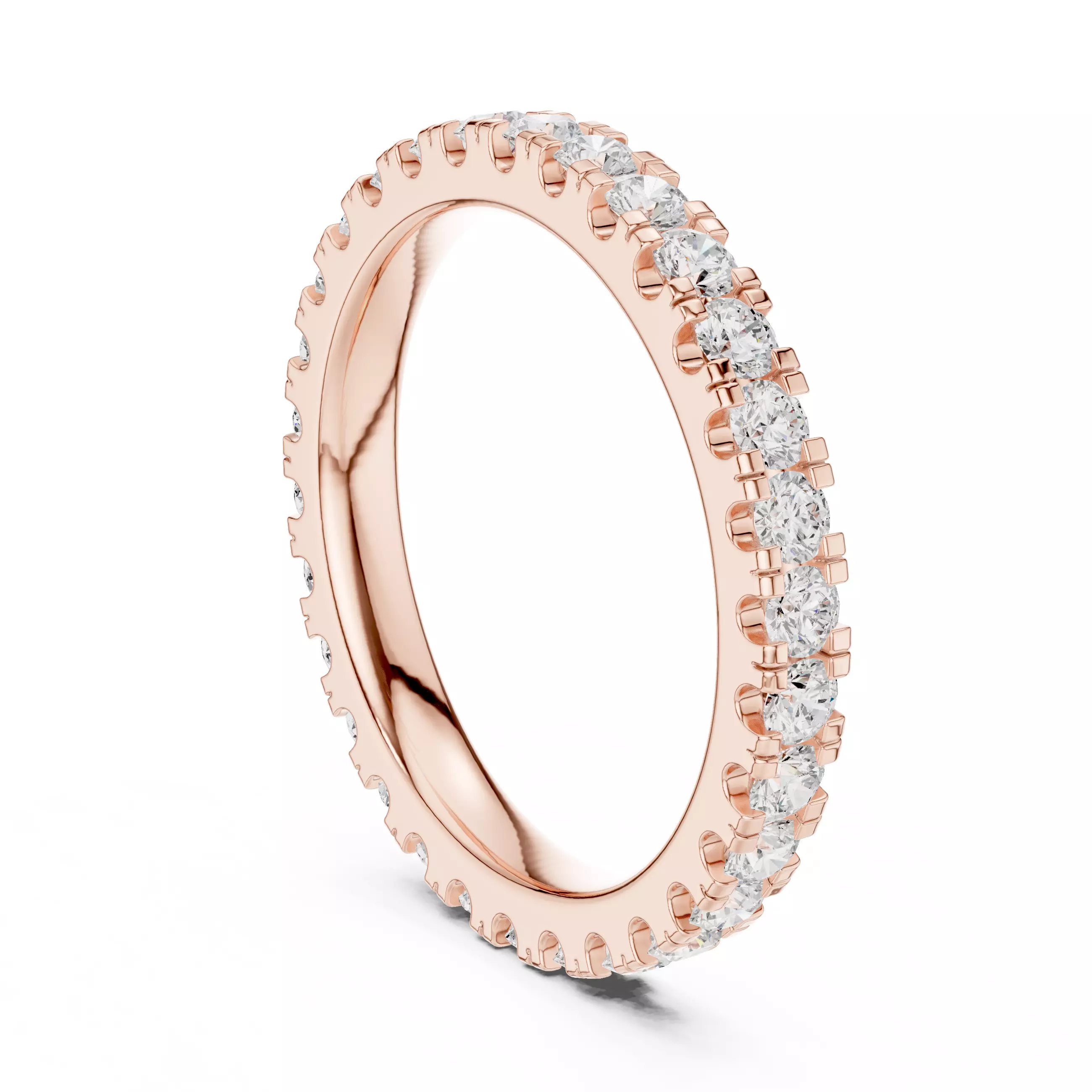 2mm Round Cut Diamond Stacking Wedding Band 3DM STL Video 3D print model_3