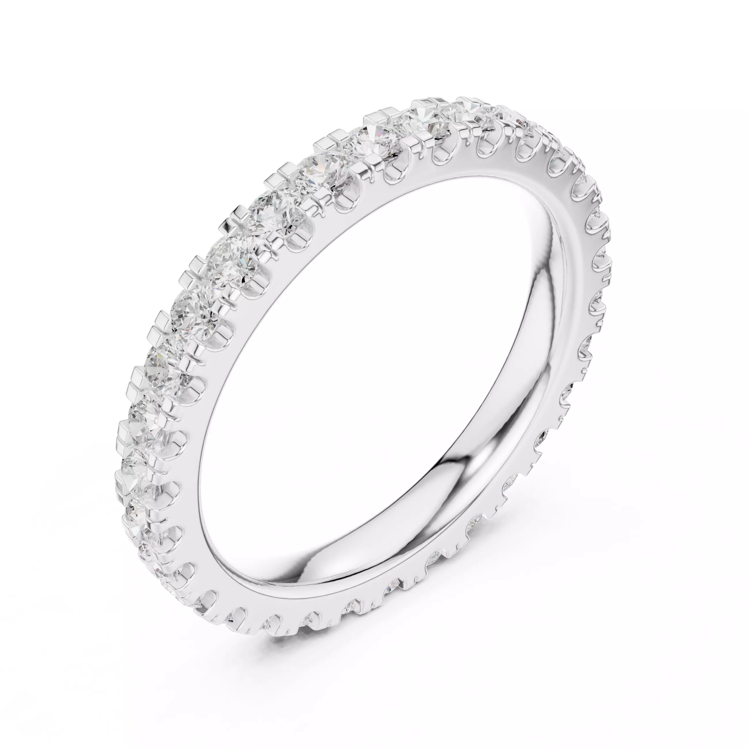 2mm Round Cut Diamond Stacking Wedding Band 3DM STL Video 3D print model_10