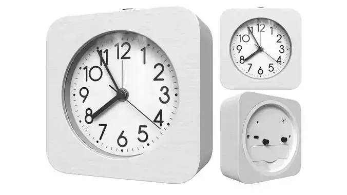 Alarm Clock Wood HASMI White