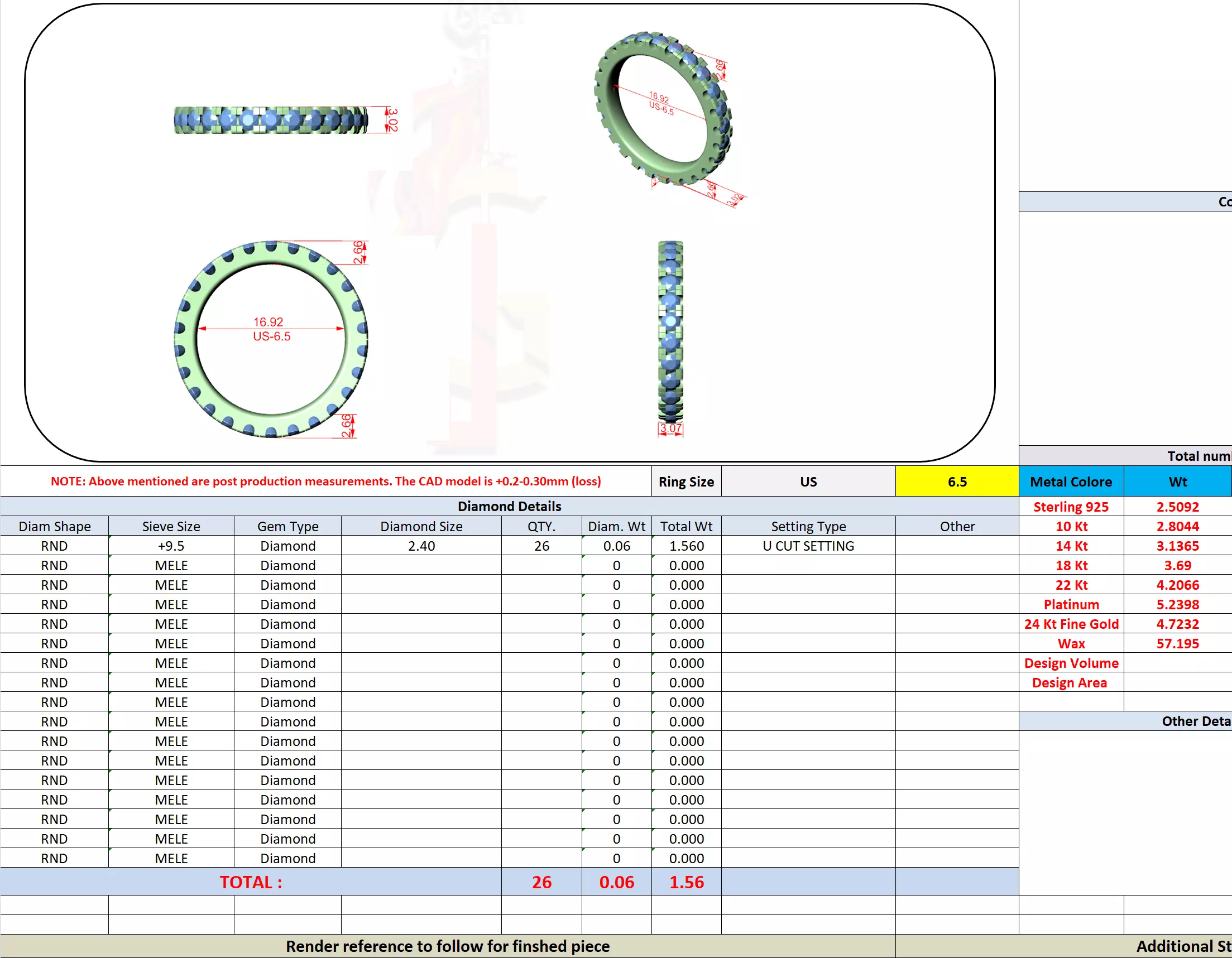 Full Eternity Round Cut Stackable Wedding Band 3DM STL Video 3D print model_13