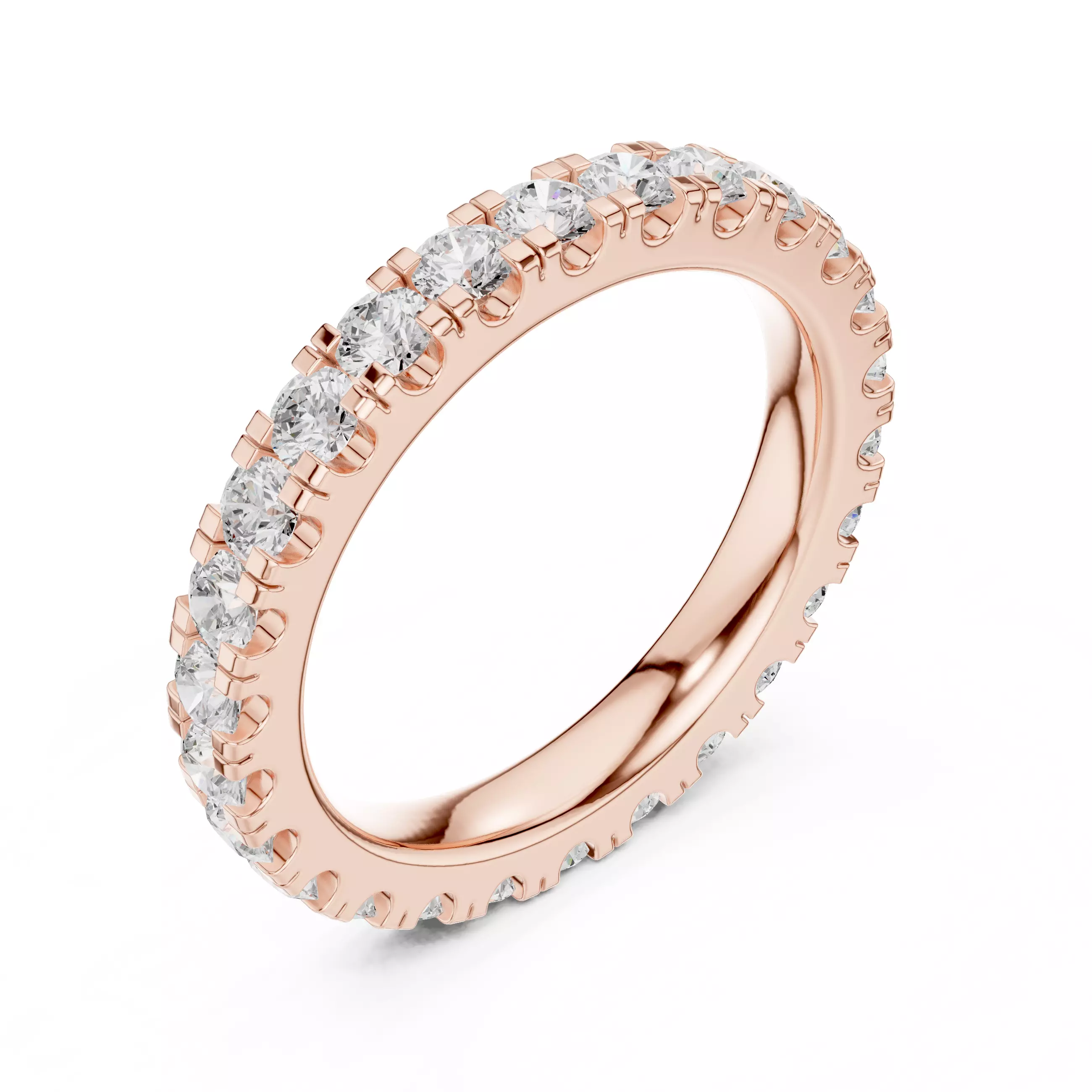 Full Eternity Round Cut Stackable Wedding Band 3DM STL Video 3D print model_4