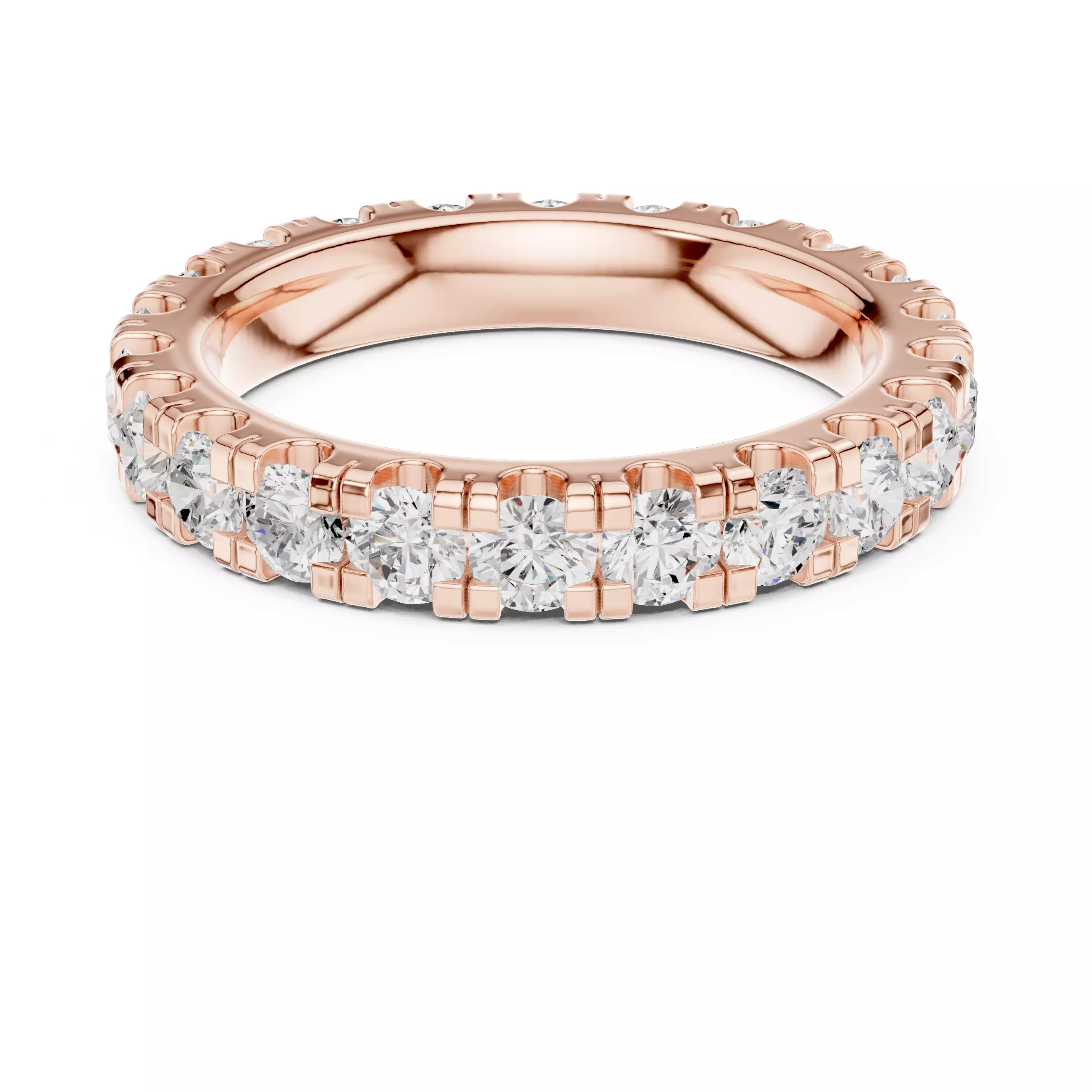 Full Eternity Round Diamond Stacking Wedding Band 3DM STL Video 3D print model_5