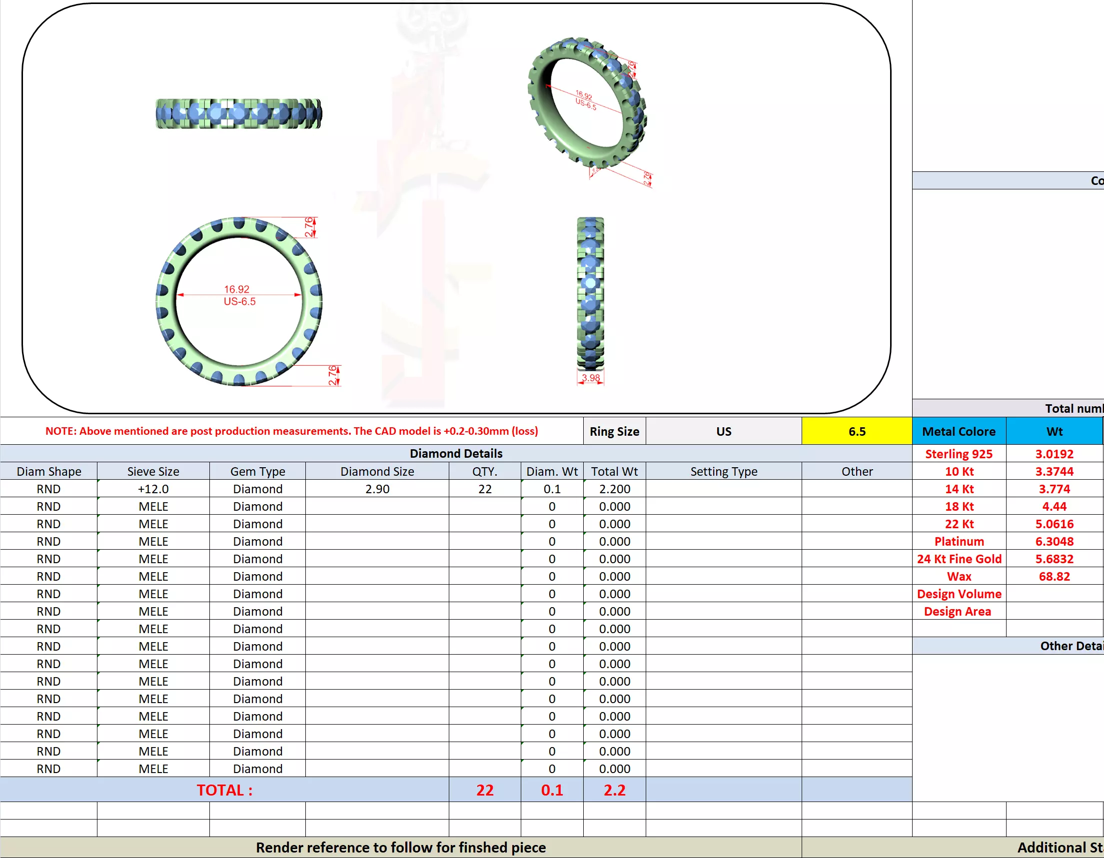Full Eternity Round Diamond Stacking Wedding Band 3DM STL Video 3D print model_13