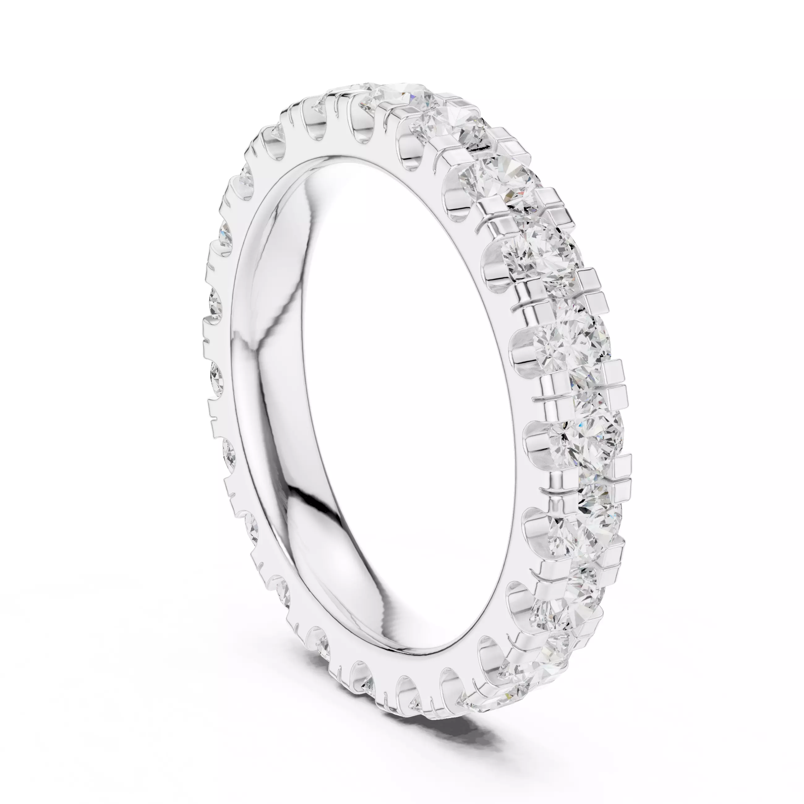 Full Eternity Round Diamond Stacking Wedding Band 3DM STL Video 3D print model_9