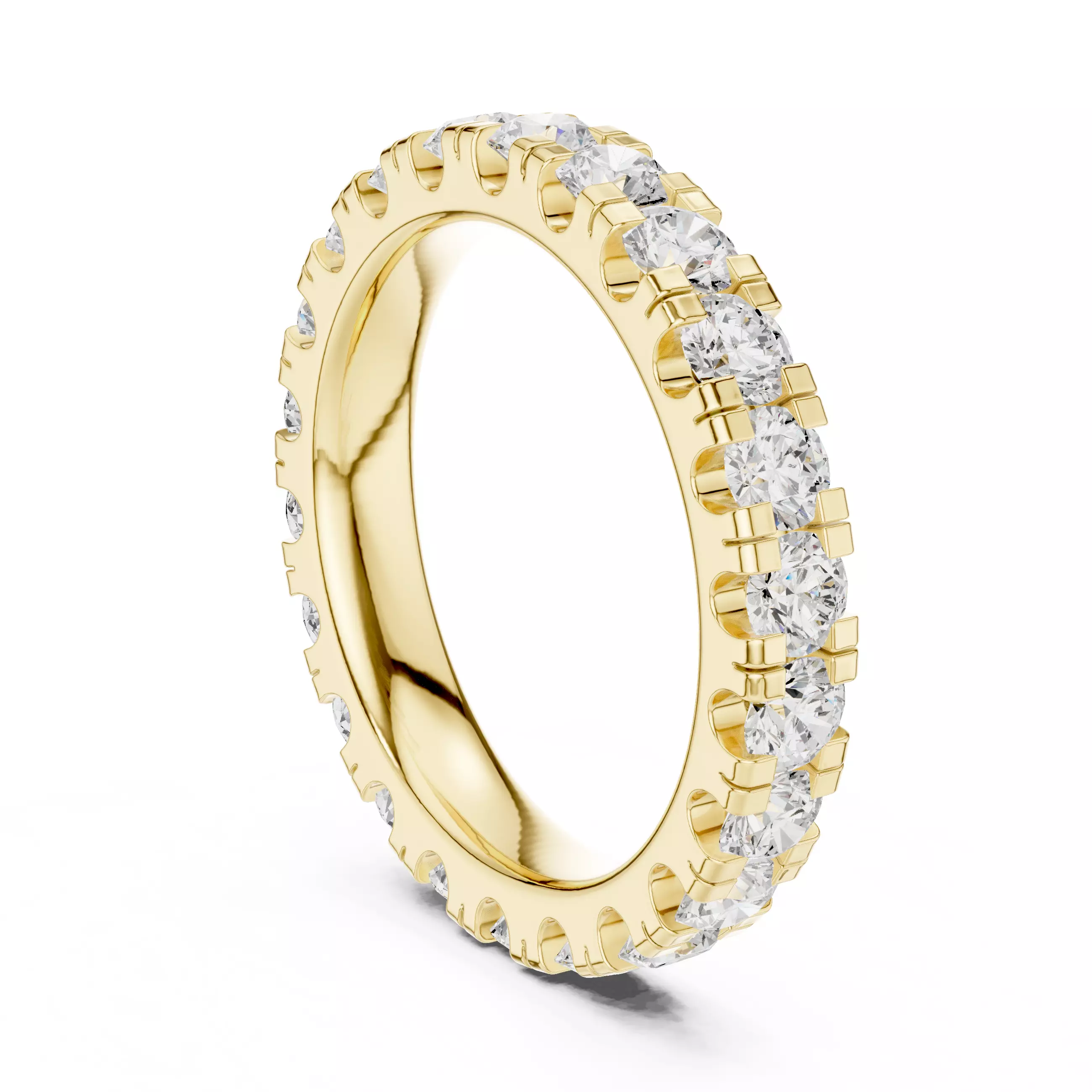 Full Eternity Round Diamond Stacking Wedding Band 3DM STL Video 3D print model_6