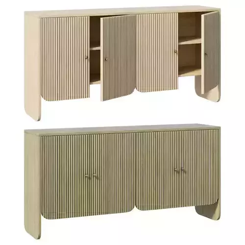 Modern 4 Door Fluted Sideboard